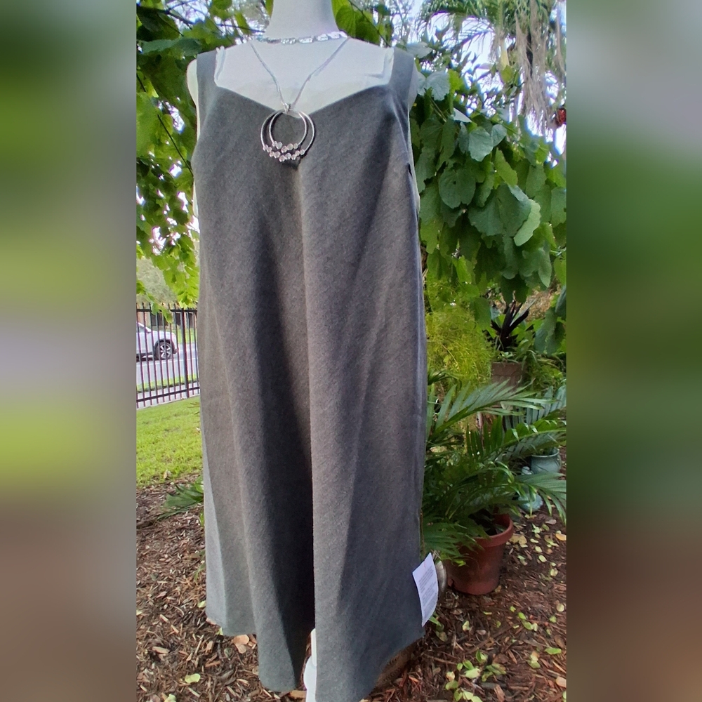 🔥NWT ASOS Gray White Sleeveless Midi Slip Dress Size 12 - Picture 3 of 11